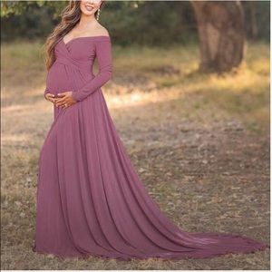 Purple/mauve/pink maternity dress